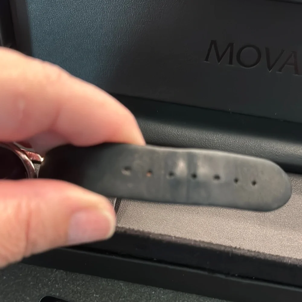 Movado Men’s Silver and Black Watch with Blue face and Leather Band. W/box. - Picture 6 of 6